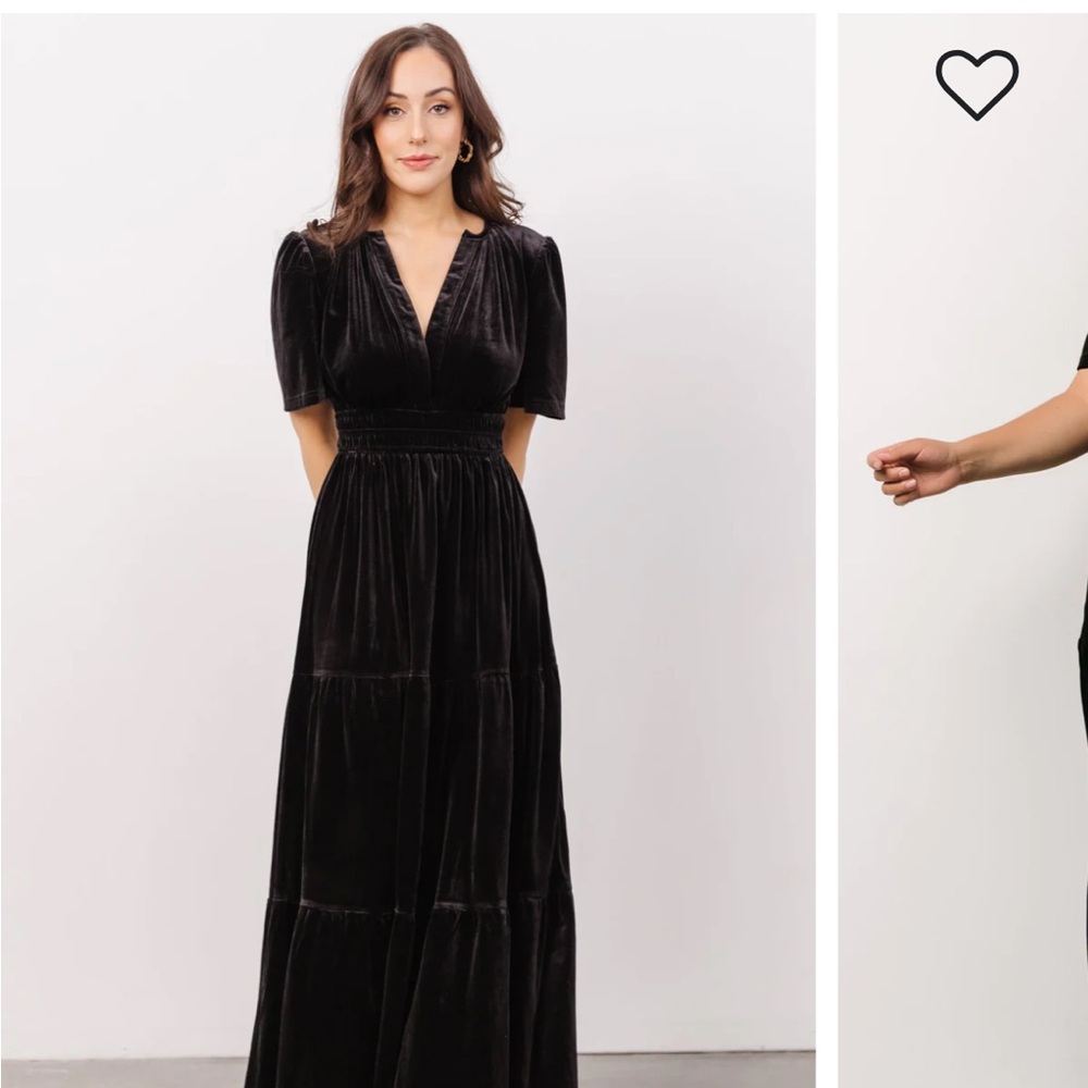 Black long velvet dress